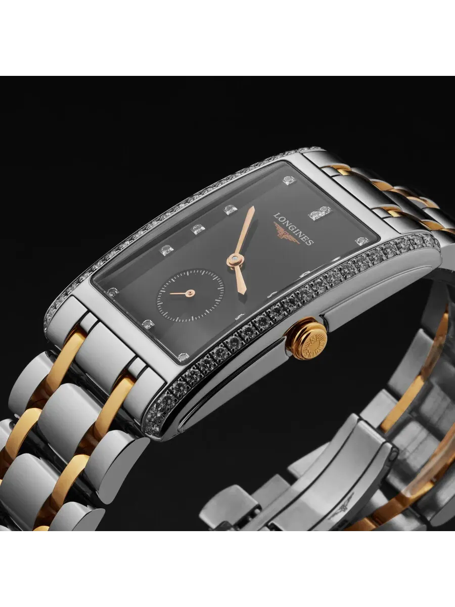 Часы Longines DolceVita кварцевые с бриллиантами, черный циферблат, унисекс L5.755.5.59.7 — изображение 2 из 4