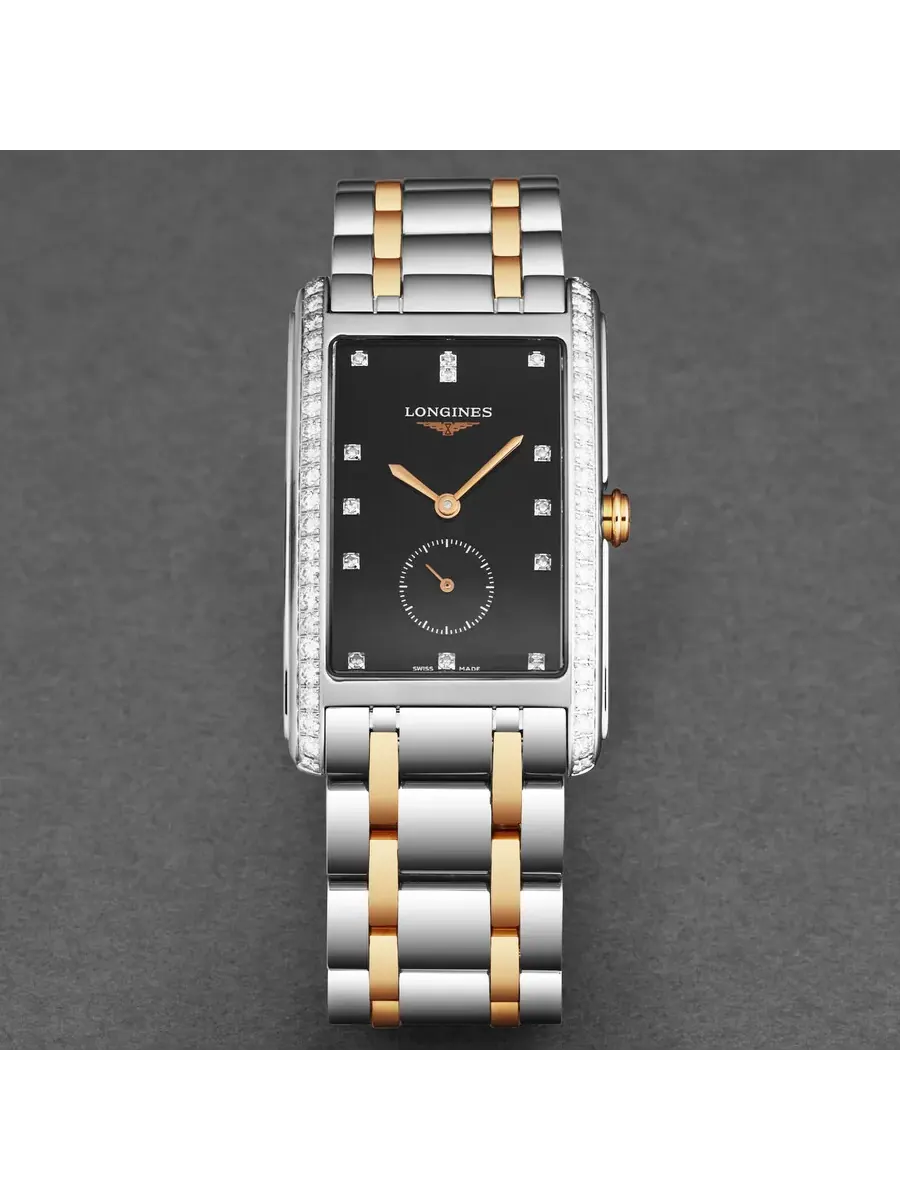 Часы Longines DolceVita кварцевые с бриллиантами, черный циферблат, унисекс L5.755.5.59.7 — изображение 4 из 4