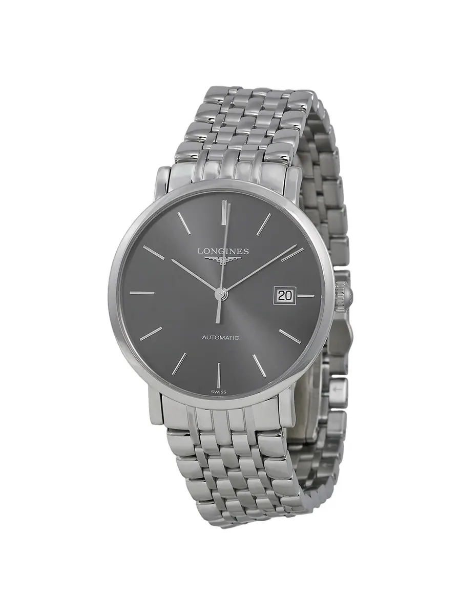 Мужские часы Longines Elegance с автоматическим механизмом и серым циферблатом L48104726 — изображение 1 из 4