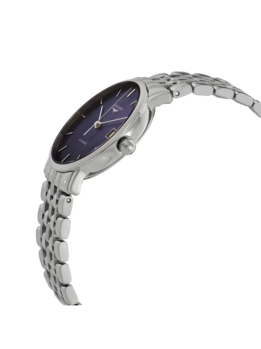 Часы Longines Elegant Automatic с синим циферблатом 34,5 мм L4.809.4.92.6 — изображение 2 из 6, оттенок серебряный