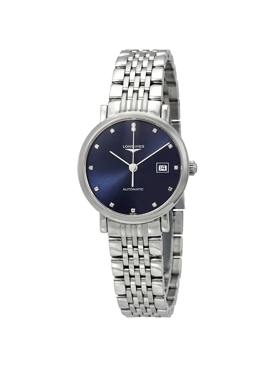 Женские часы Longines Elegant Automatic с бриллиантами и синим циферблатом L4.310.4.97.6 — изображение 1 из 3