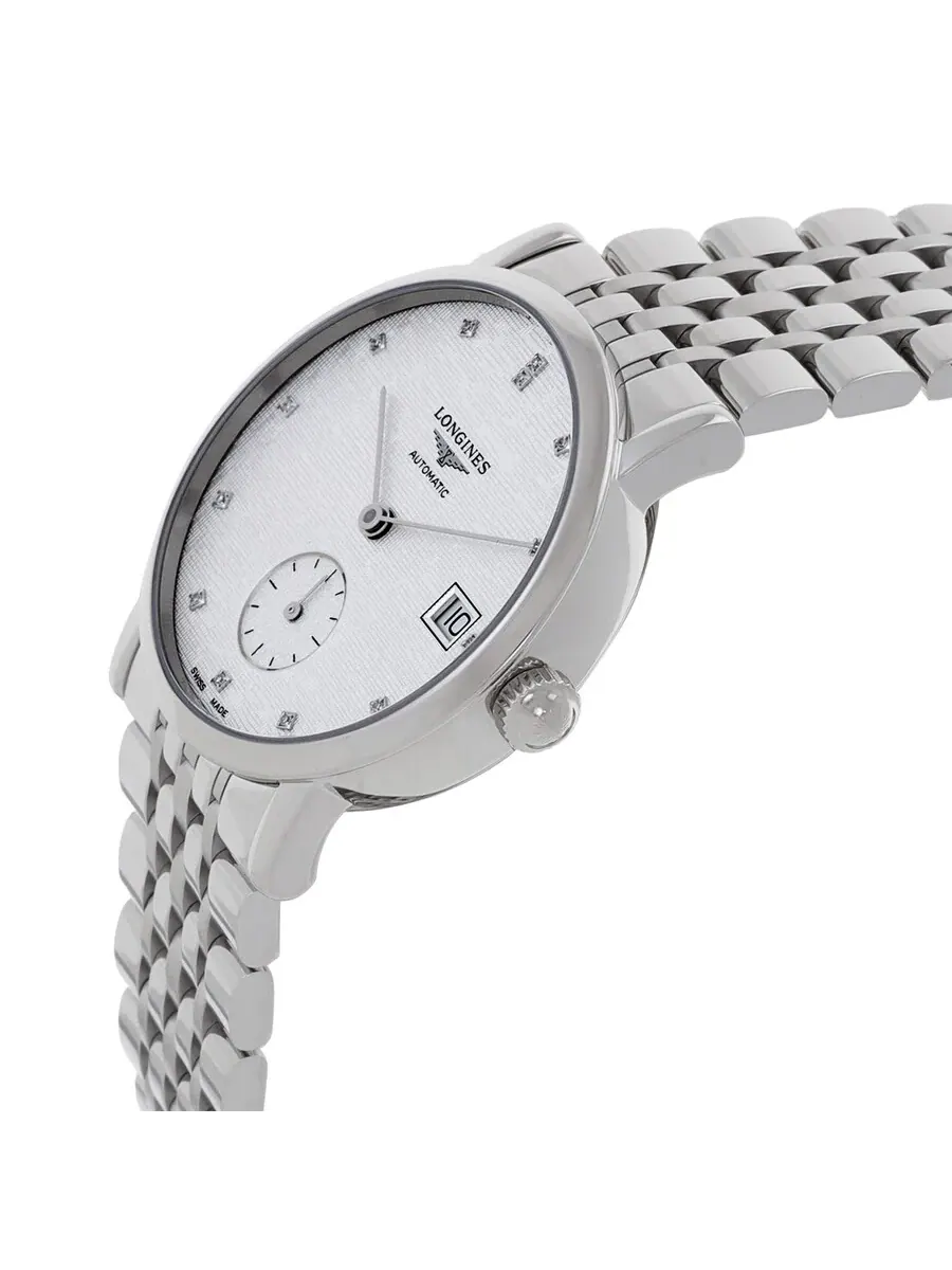 Женские часы Longines Elegant Automatic с серебристым циферблатом и бриллиантами L43124776 — изображение 2 из 3