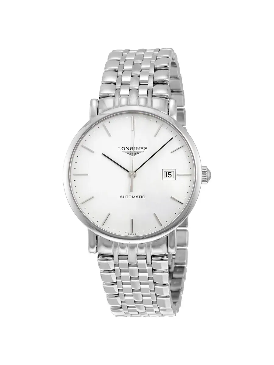 Мужские часы Longines Elegant Automatic с белым циферблатом L4.910.4.12.6 — серебристый