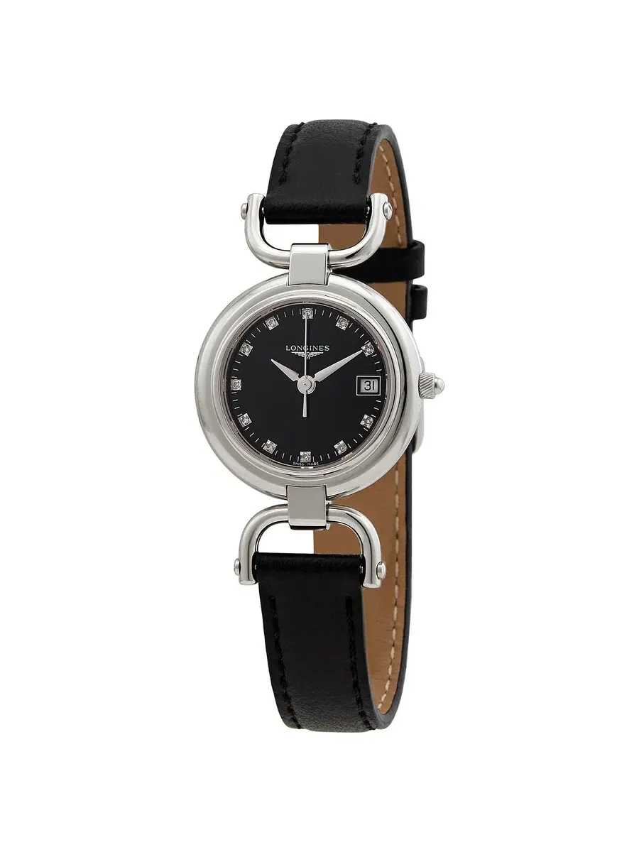 Женские часы Longines Equestrian Quartz с черным циферблатом и бриллиантами L6.130.4.57.0 — изображение 1 из 2