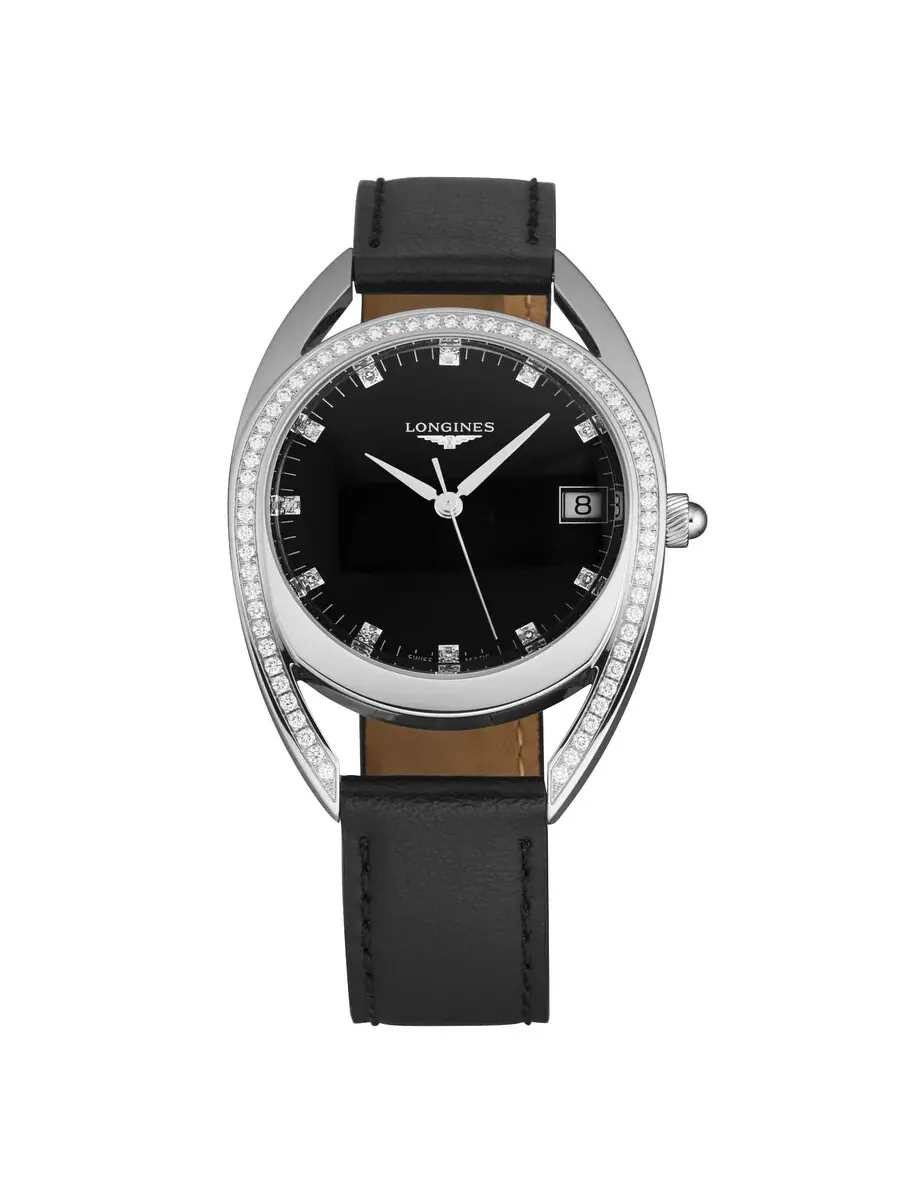 Женские часы Longines Equestrian Quartz с черным циферблатом и бриллиантами L6.138.0.57.0 — изображение 1 из 4