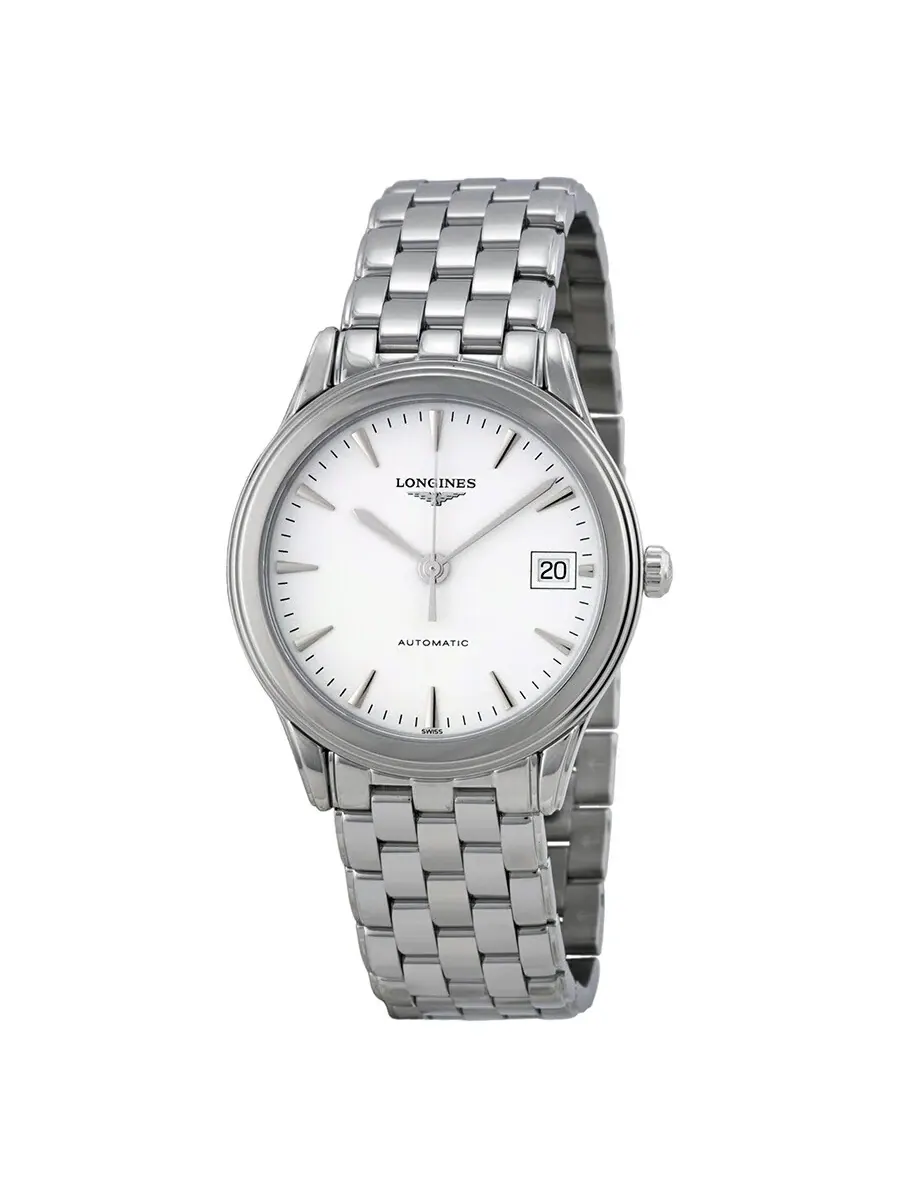 Мужские часы Longines Flagship Automatic с белым циферблатом L4.774.4.12.6 — изображение 1 из 4, оттенок серебряный