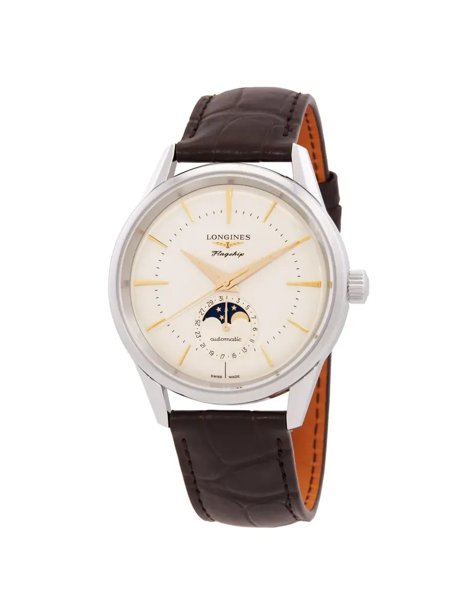 Мужские часы Longines Flagship Heritage Automatic с фазами Луны и серебристым циферблатом L4.815.4.78.2 — изображение 1 из 3