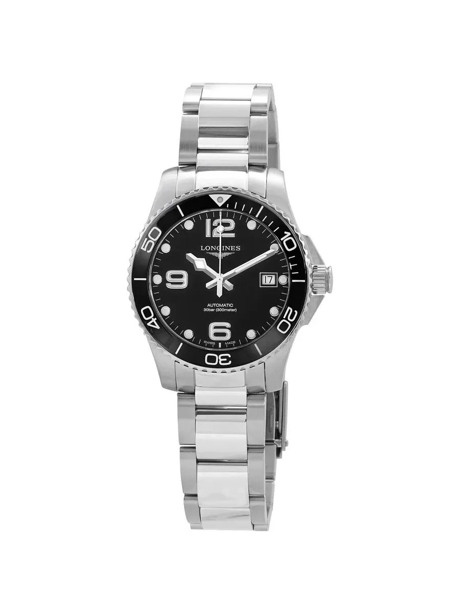 Мужские часы Longines HydroConquest Automatic с черным циферблатом L3.780.4.56.6 — изображение 1 из 3, оттенок черный