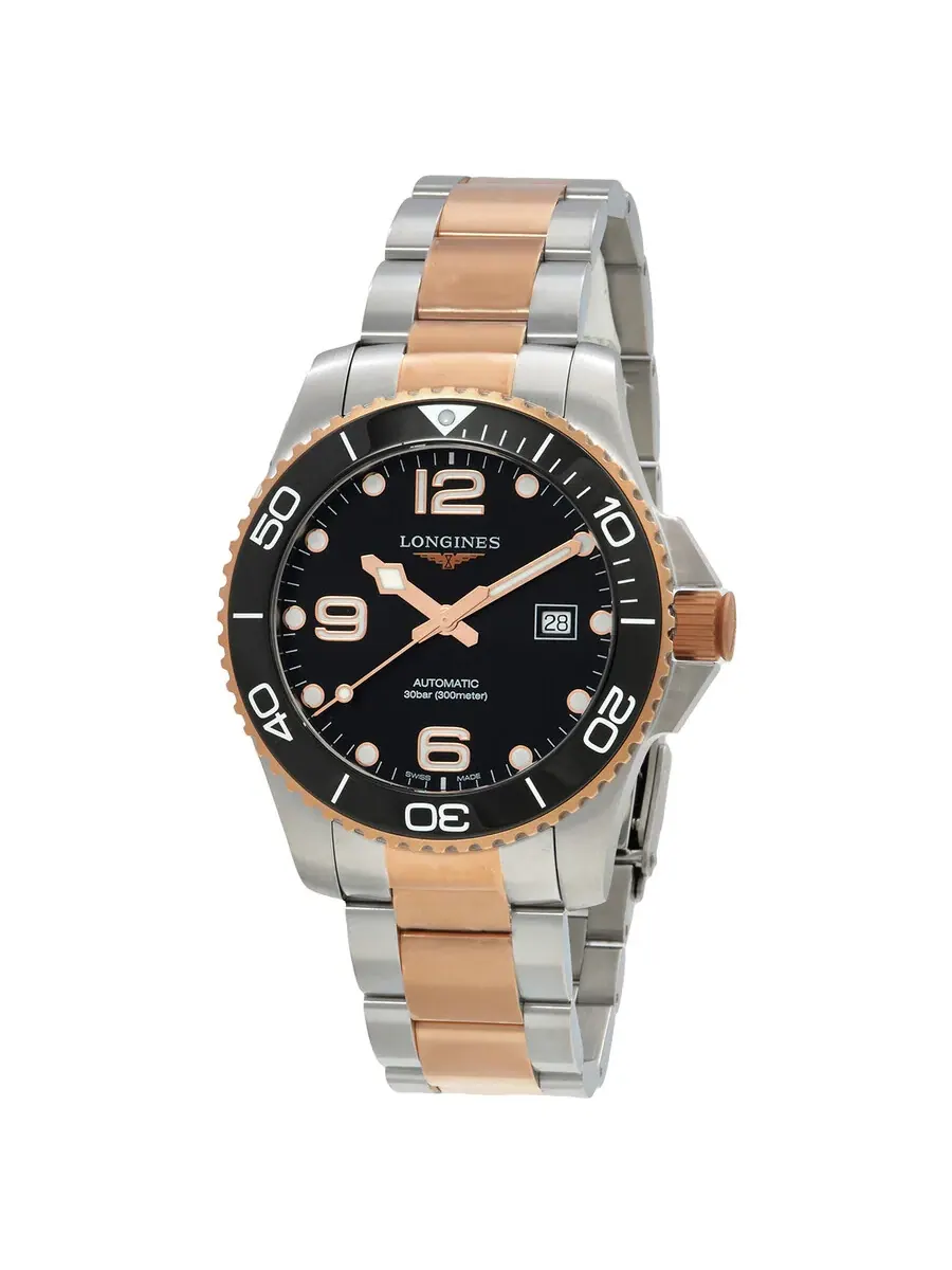 Мужские часы Longines Hydroconquest Automatic с черным циферблатом L3.782.3.58.7 — изображение 1 из 3, оттенок черный