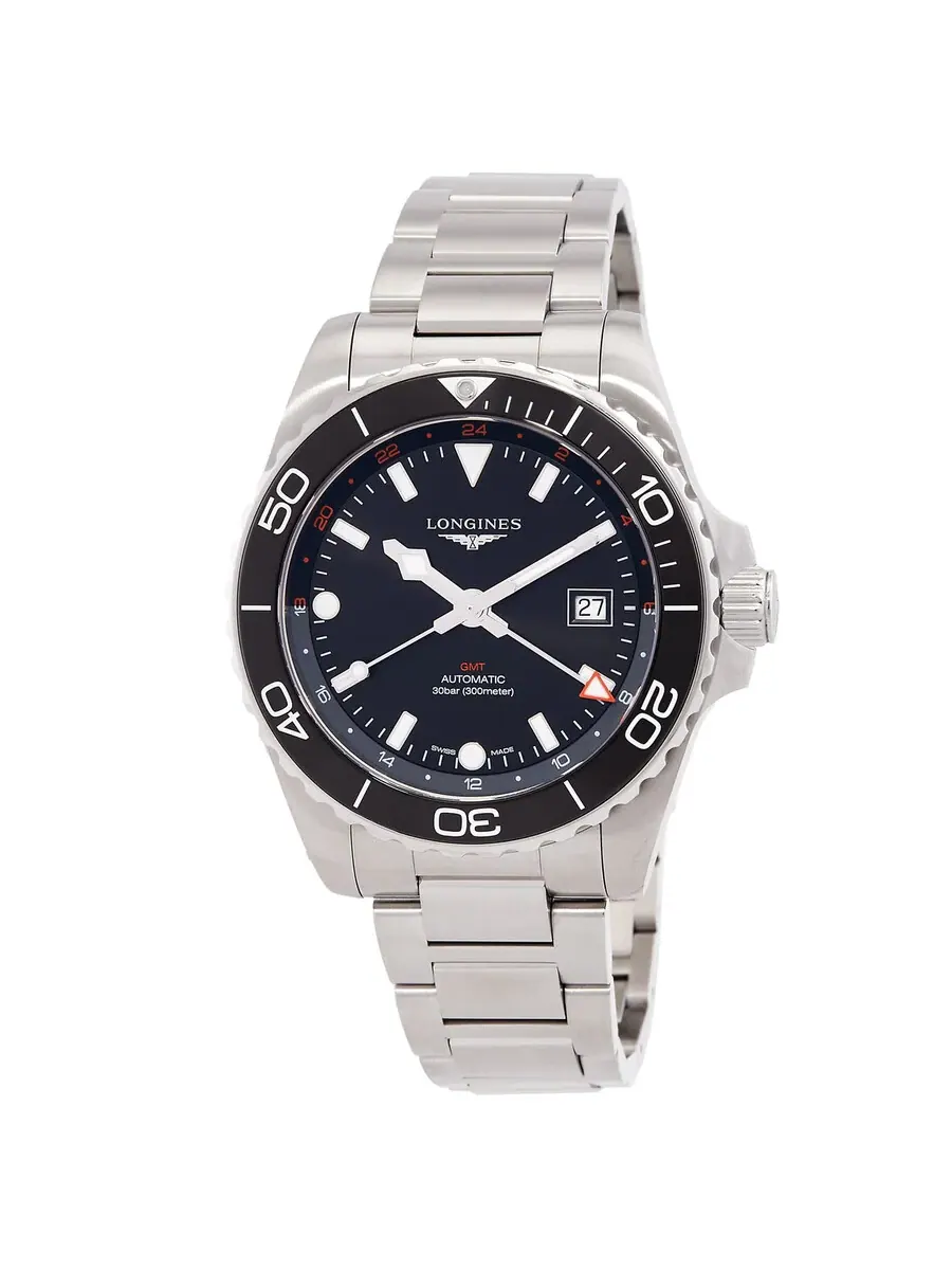 Мужские автоматические часы Longines Hydroconquest с черным циферблатом L3.890.4.56.6 — изображение 1 из 3, оттенок черный
