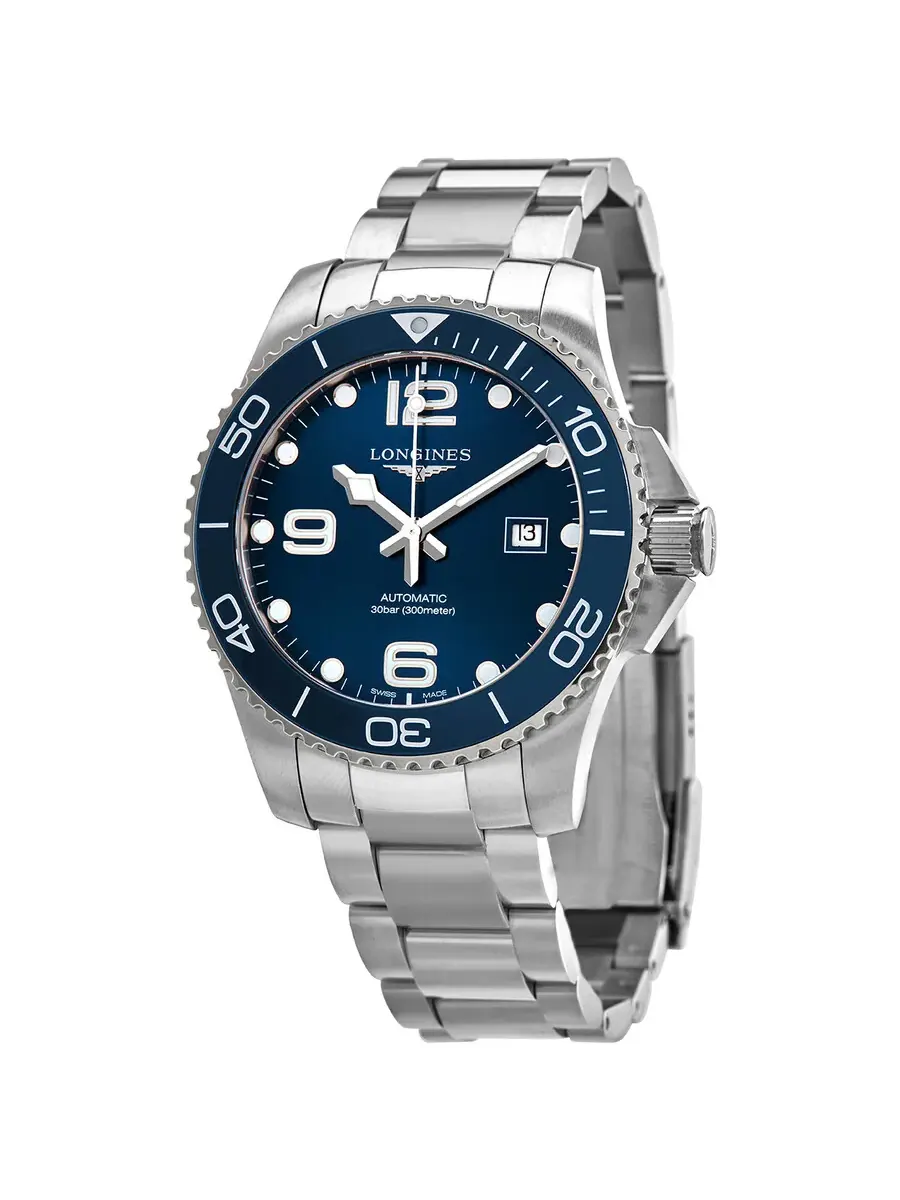 Мужские часы Longines HydroConquest с автоматическим ходом и синим циферблатом L3.782.4.96.6 — изображение 1 из 3