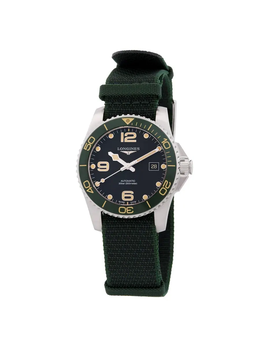 Мужские часы Longines Hydroconquest Automatic с серым циферблатом L3.781.4.05.2 — изображение 1 из 3, оттенок зеленый