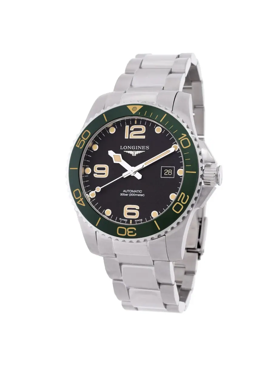 Мужские часы Longines Hydroconquest Automatic с серым циферблатом L3.781.4.05.6 — изображение 1 из 3, оттенок зеленый