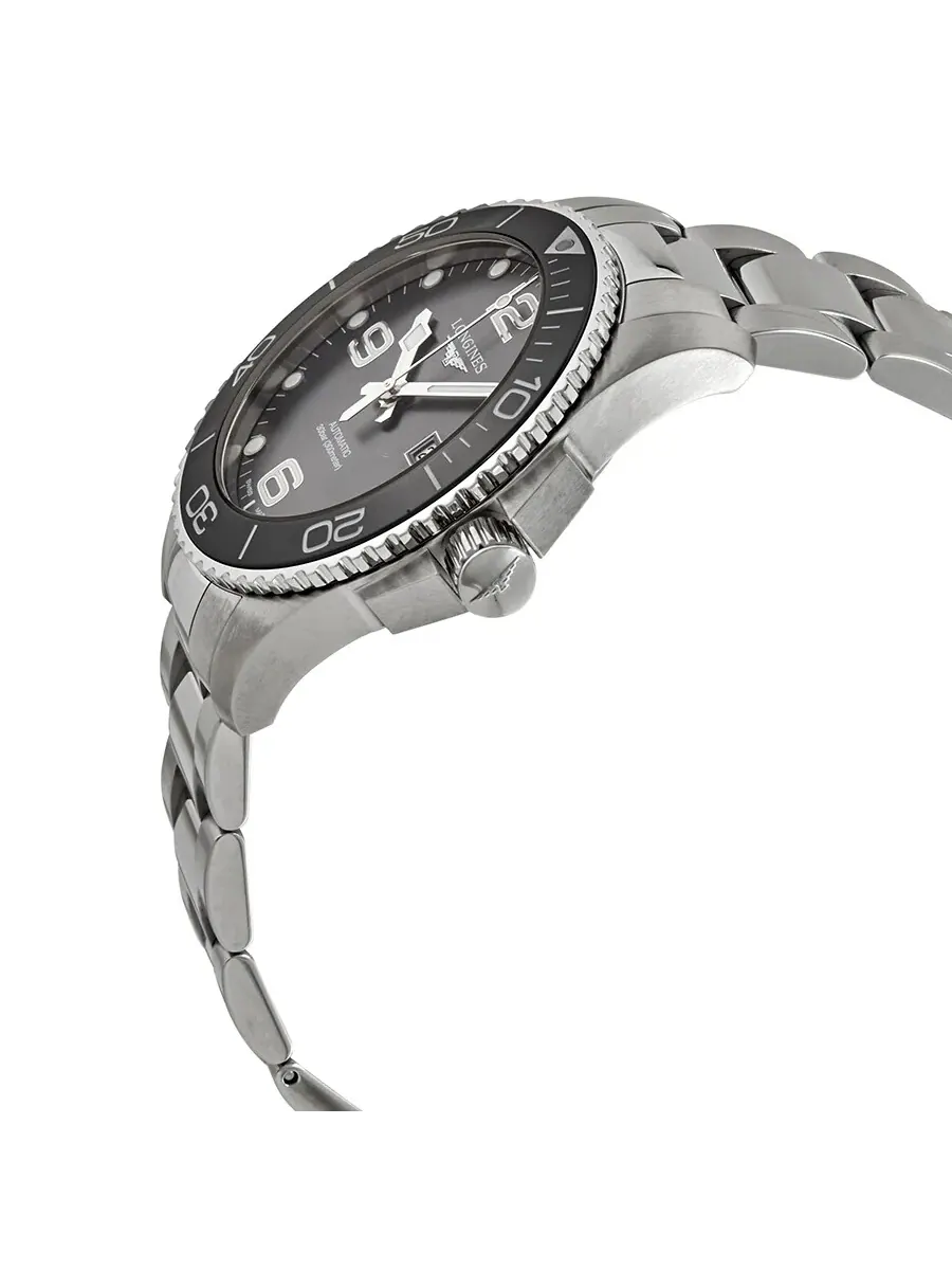Мужские часы Longines Hydroconquest Automatic с серым керамическим безелем, диаметр 43 мм, модель L37824766