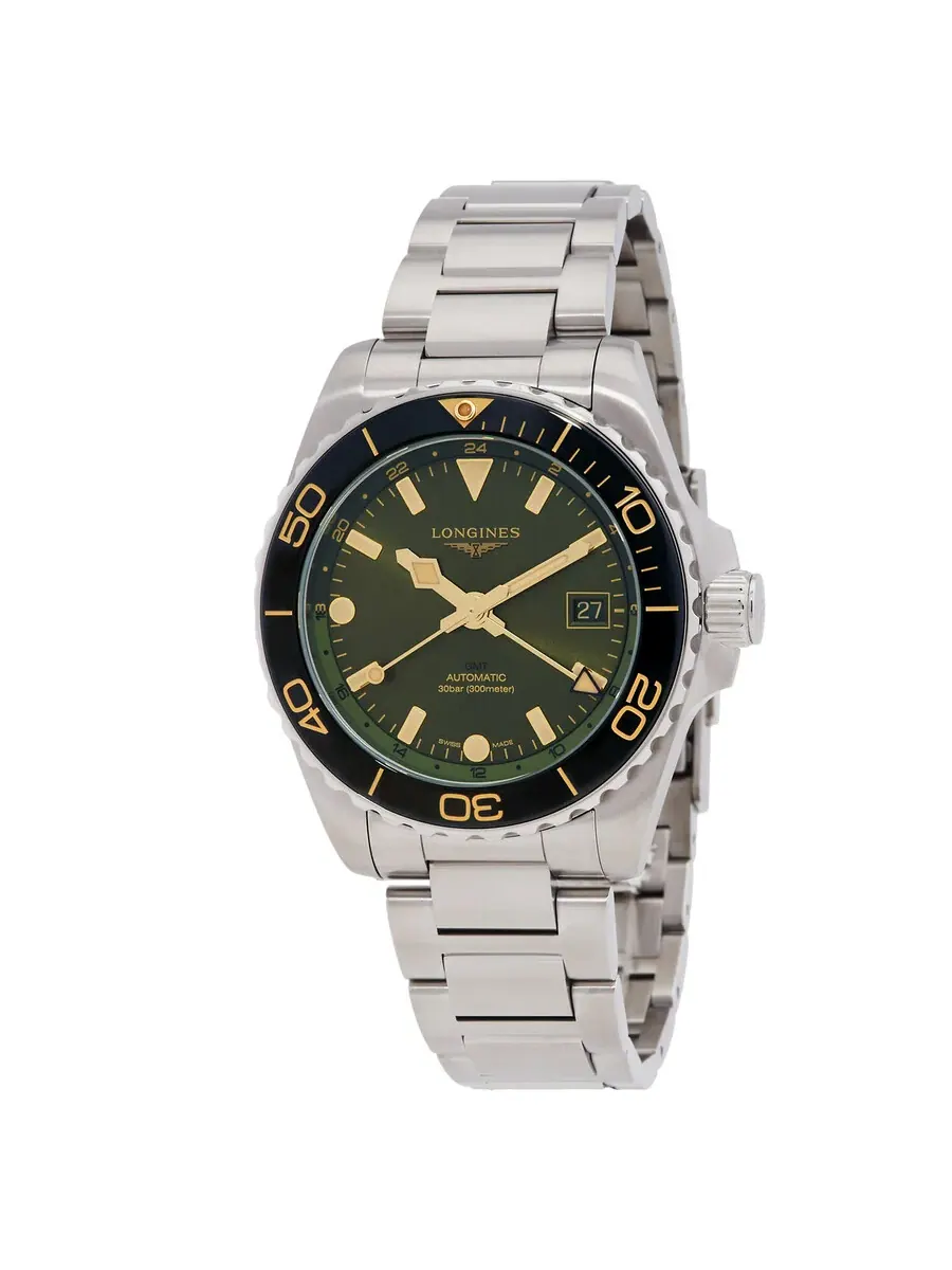 Мужские часы Longines Hydroconquest GMT Automatic с зеленым циферблатом L3.790.4.06.6 — изображение 1 из 3