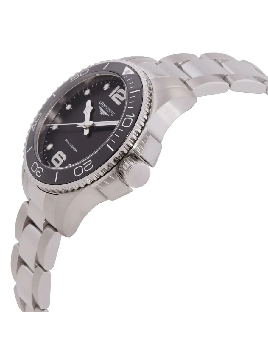 Женские кварцевые часы Longines Hydroconquest с черным циферблатом L3.370.4.56.6 — изображение 2 из 3, оттенок черный