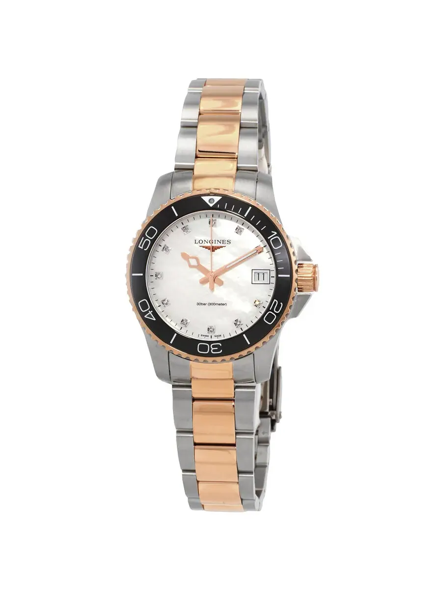 Женские часы Longines Hydroconquest Quartz с белым циферблатом и бриллиантами L3.370.3.89.6 — изображение 1 из 3