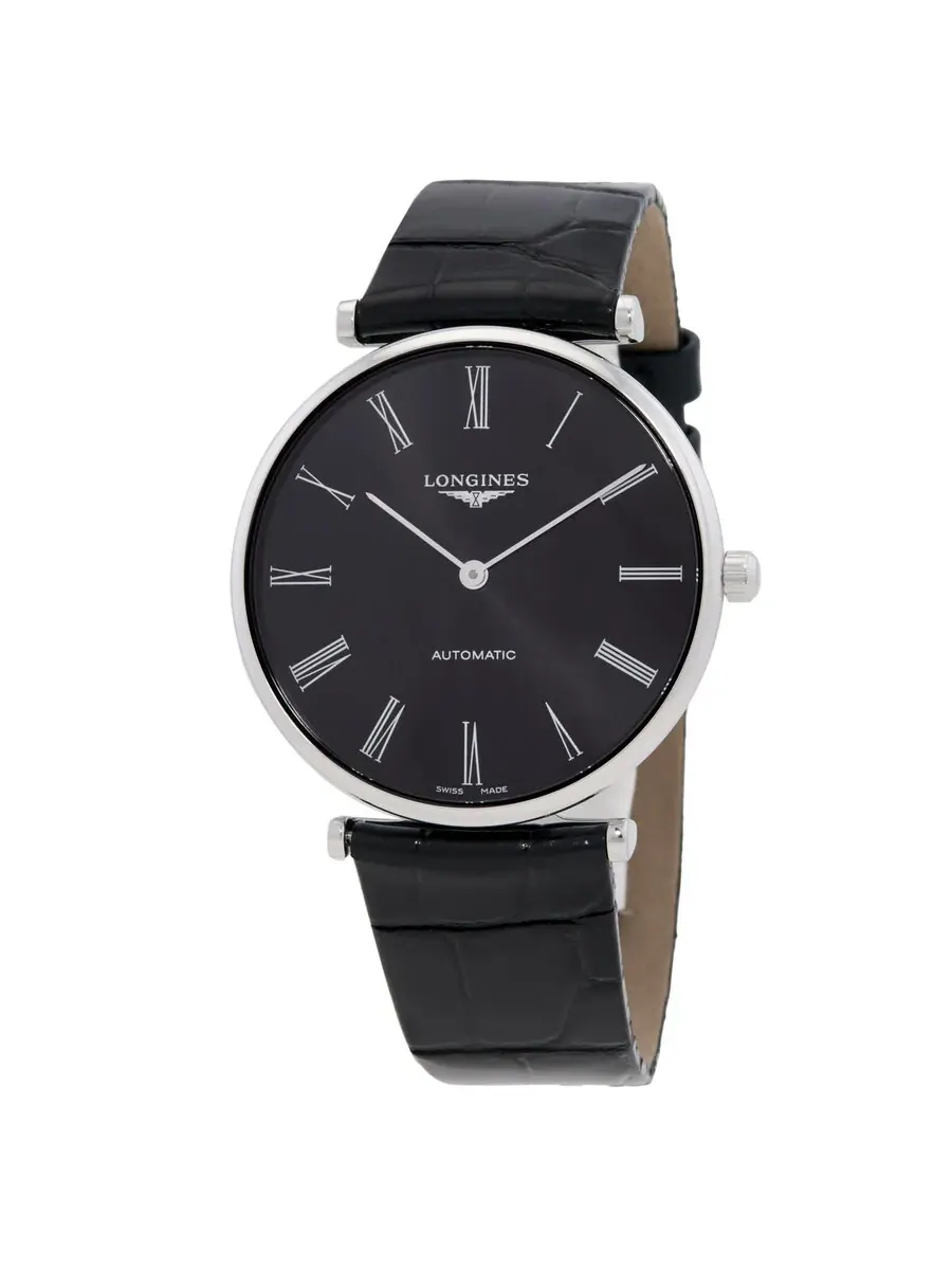 Женские часы Longines La Grande Automatic с черным циферблатом L4.918.4.51.2 — изображение 1 из 3, оттенок серебряный