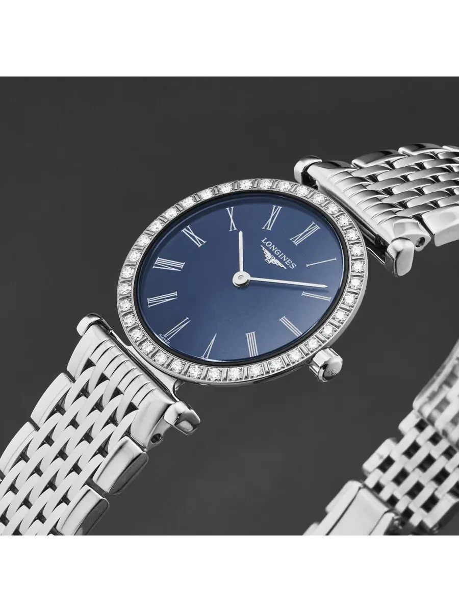 Женские часы Longines La Grande Classique Quartz с бриллиантами и синим циферблатом L4.341.0.94.6 — изображение 2 из 3