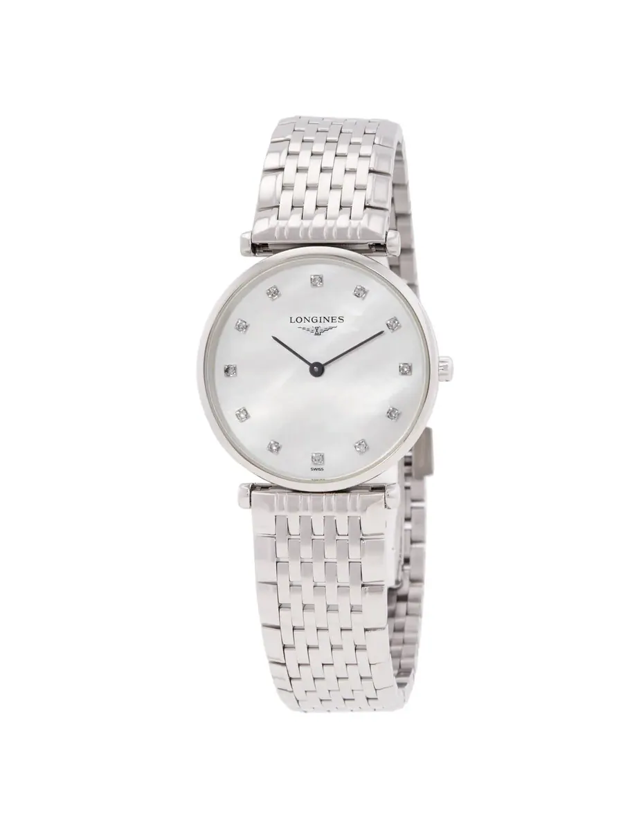 Женские часы Longines La Grande Classique Quartz с бриллиантами, белым перламутровым циферблатом L4.512.4.87.C