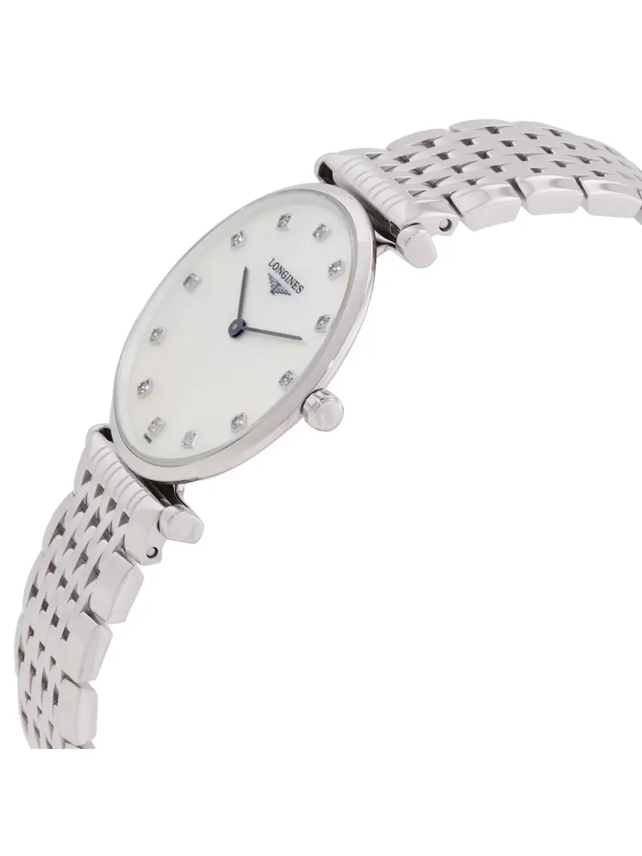 Женские часы Longines La Grande Classique Quartz с бриллиантами, белым перламутровым циферблатом L4.512.4.87.C