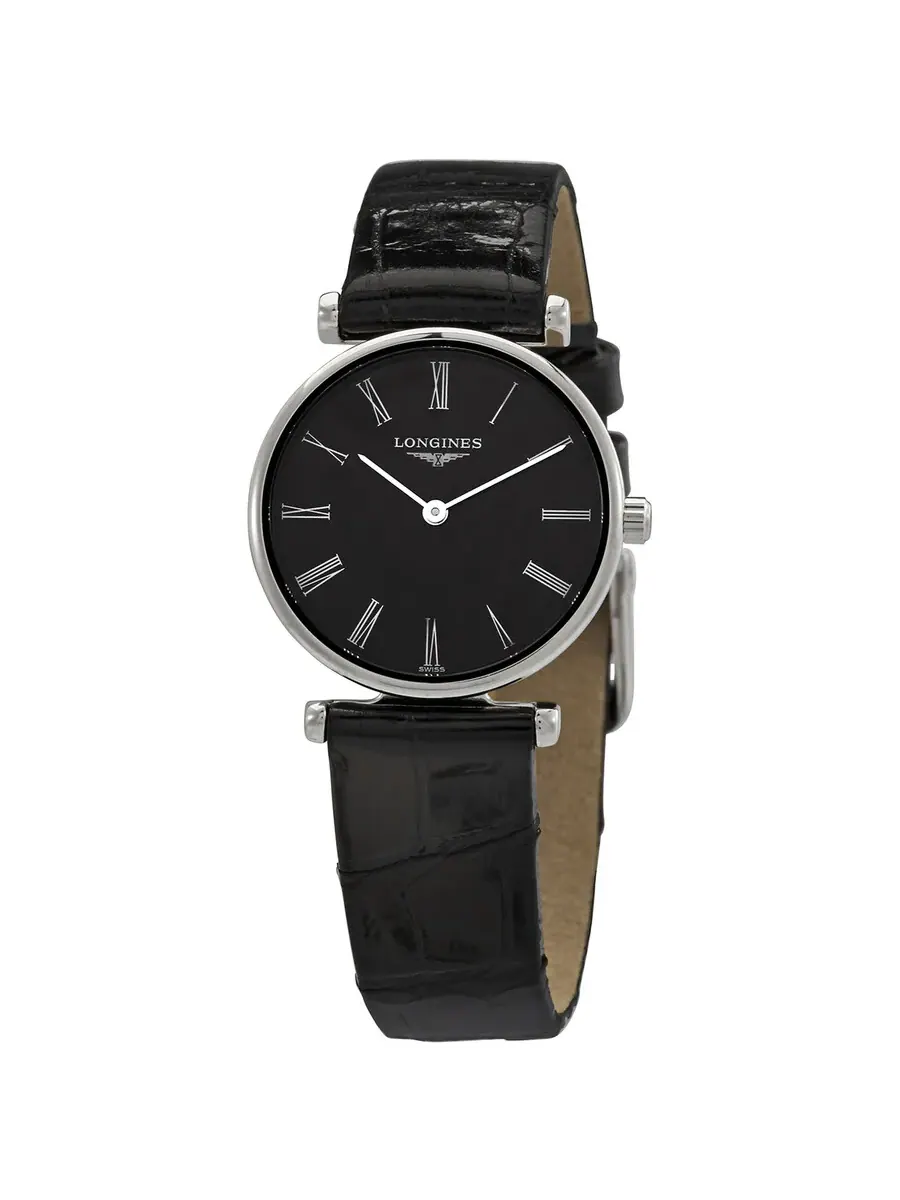 Женские часы Longines La Grande Quartz с черным циферблатом L4.209.4.51.2 — изображение 1 из 3, оттенок серебряный