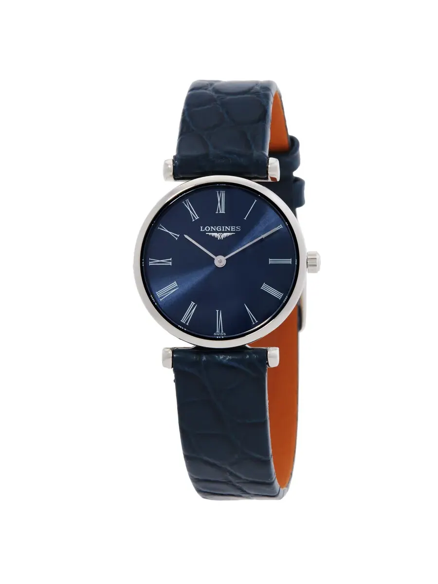 Женские часы Longines La Grande Quartz с синим циферблатом L42094942 — изображение 1 из 3, оттенок серебряный