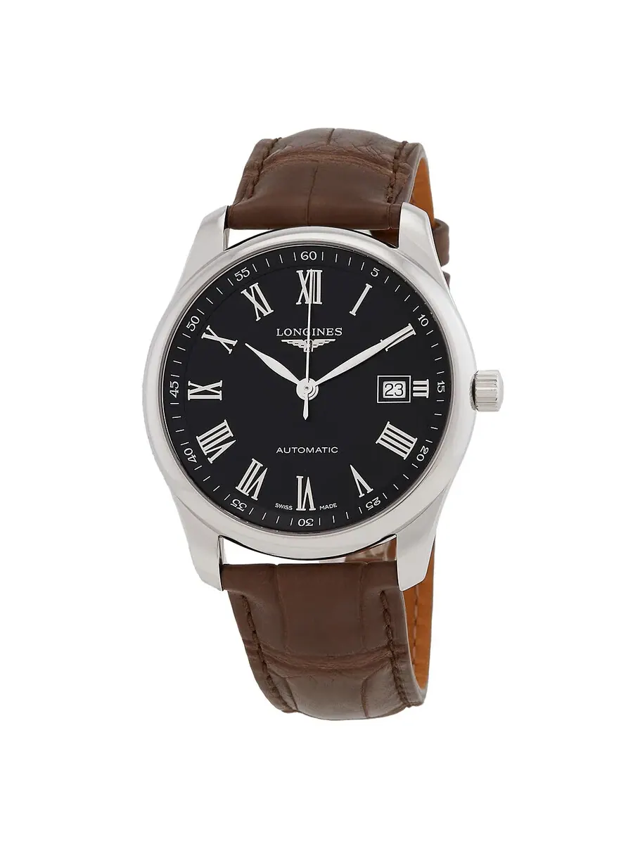 Мужские часы Longines Master Automatic с черным циферблатом L2.793.4.59.2 — изображение 1 из 3, оттенок серебряный