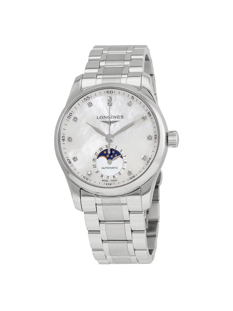 Женские часы Longines Master Automatic с циферблатом из перламутра и бриллиантами L2.409.4.87.6 — изображение 1 из 3