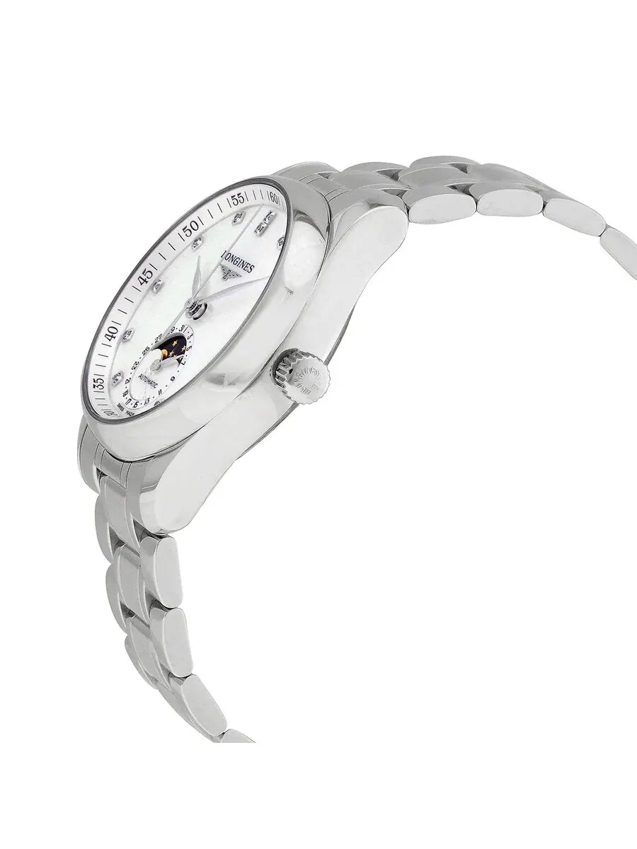 Женские часы Longines Master Automatic с циферблатом из перламутра и бриллиантами L2.409.4.87.6 — изображение 2 из 3