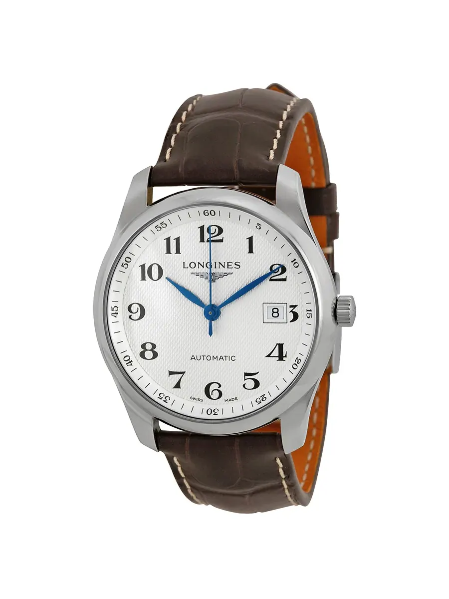 Часы Longines Master Automatic с серебристым циферблатом и коричневым кожаным ремешком L27934783 — изображение 1 из 4
