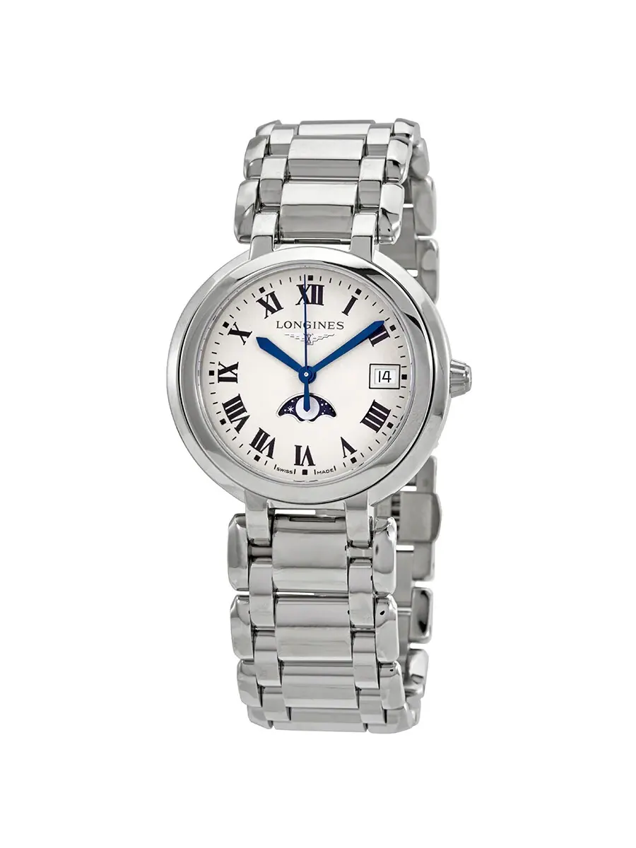 Женские часы Longines PrimaLuna Quartz с серебристым циферблатом L8.116.4.71.6 — изображение 1 из 6, оттенок серебряный