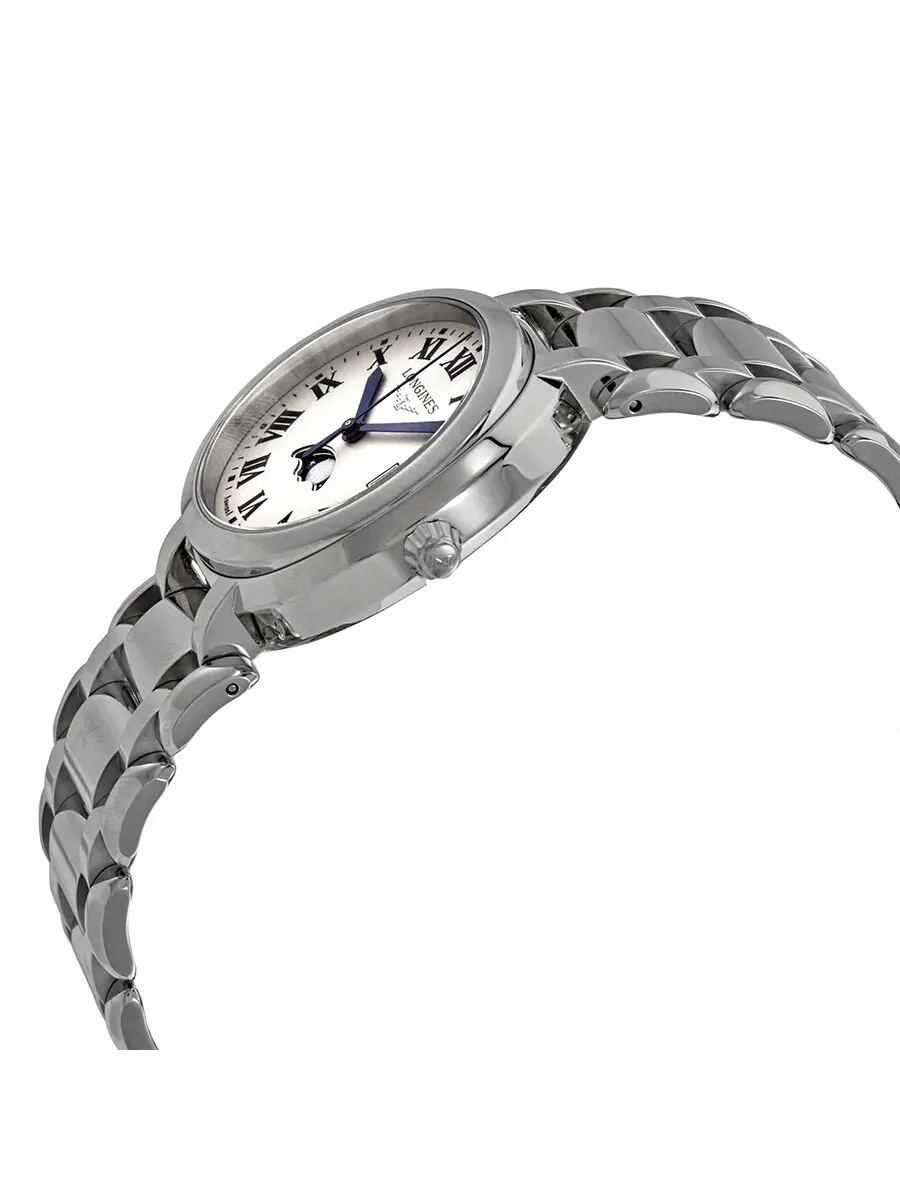 Женские часы Longines PrimaLuna Quartz с серебристым циферблатом L8.116.4.71.6 — изображение 2 из 6, оттенок серебряный