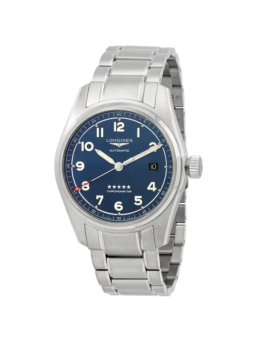 Мужские часы Longines Spirit Automatic Chronometer с синим циферблатом L3.810.4.93.6 — изображение 1 из 6, оттенок серебряный