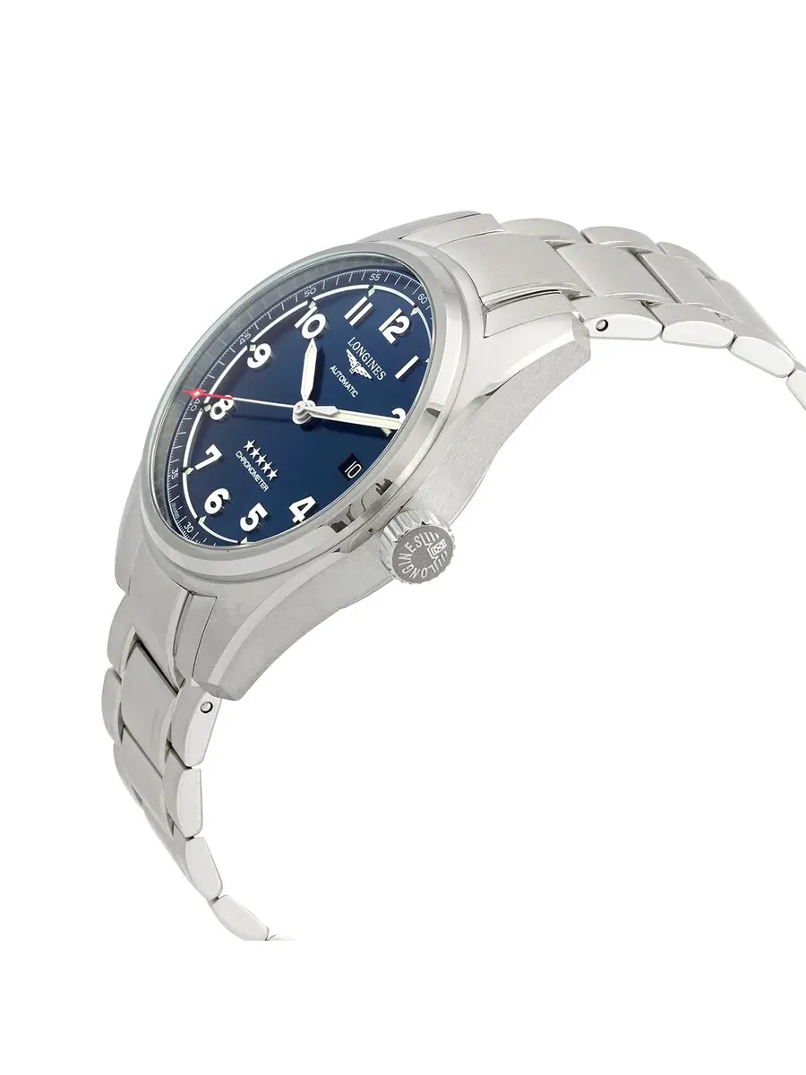 Мужские часы Longines Spirit Automatic Chronometer с синим циферблатом L3.810.4.93.6 — изображение 2 из 6, оттенок серебряный