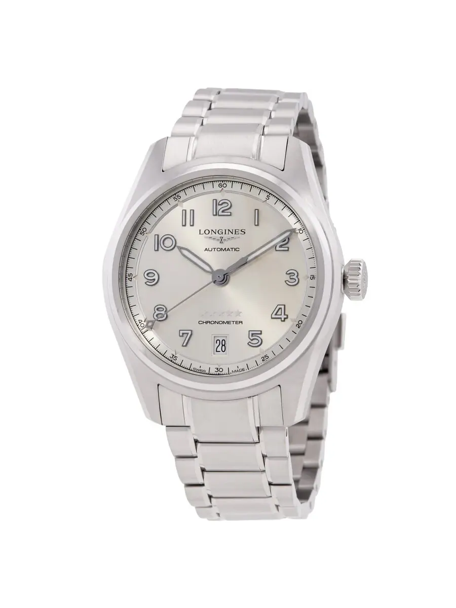 Мужские автоматические часы Longines Spirit с серебристым циферблатом L3.410.4.63.6 — изображение 1 из 3, оттенок серебряный