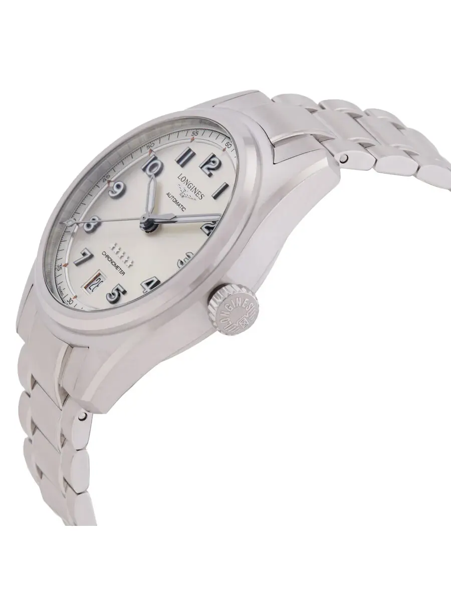 Мужские автоматические часы Longines Spirit с серебристым циферблатом L3.410.4.63.6 — изображение 2 из 3, оттенок серебряный