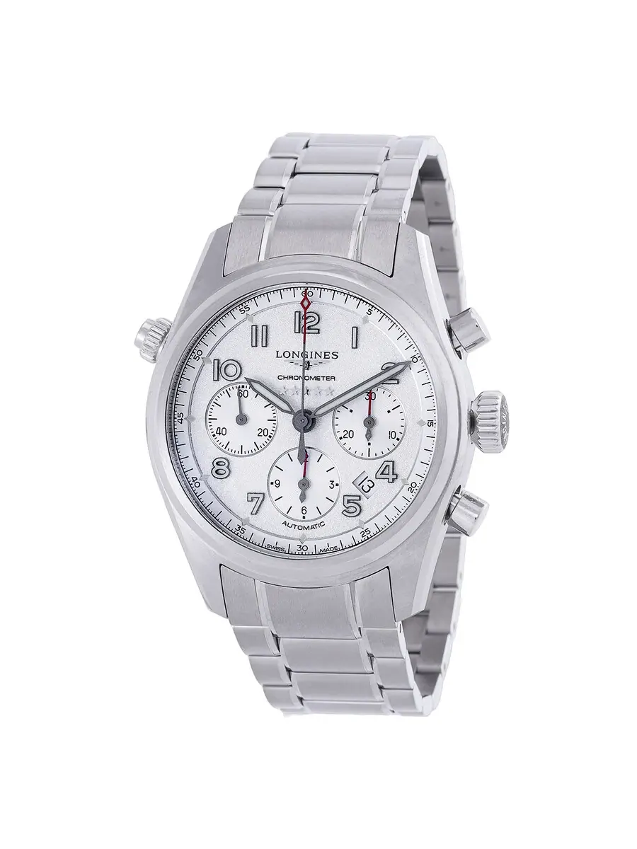 Мужские часы Longines Spirit Chronograph Automatic Chronometer с серебристым циферблатом L3.820.4.73.6 — изображение 1 из 3