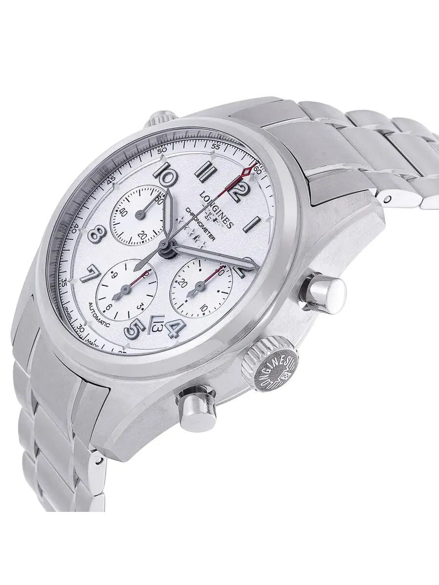 Мужские часы Longines Spirit Chronograph Automatic Chronometer с серебристым циферблатом L3.820.4.73.6 — изображение 2 из 3