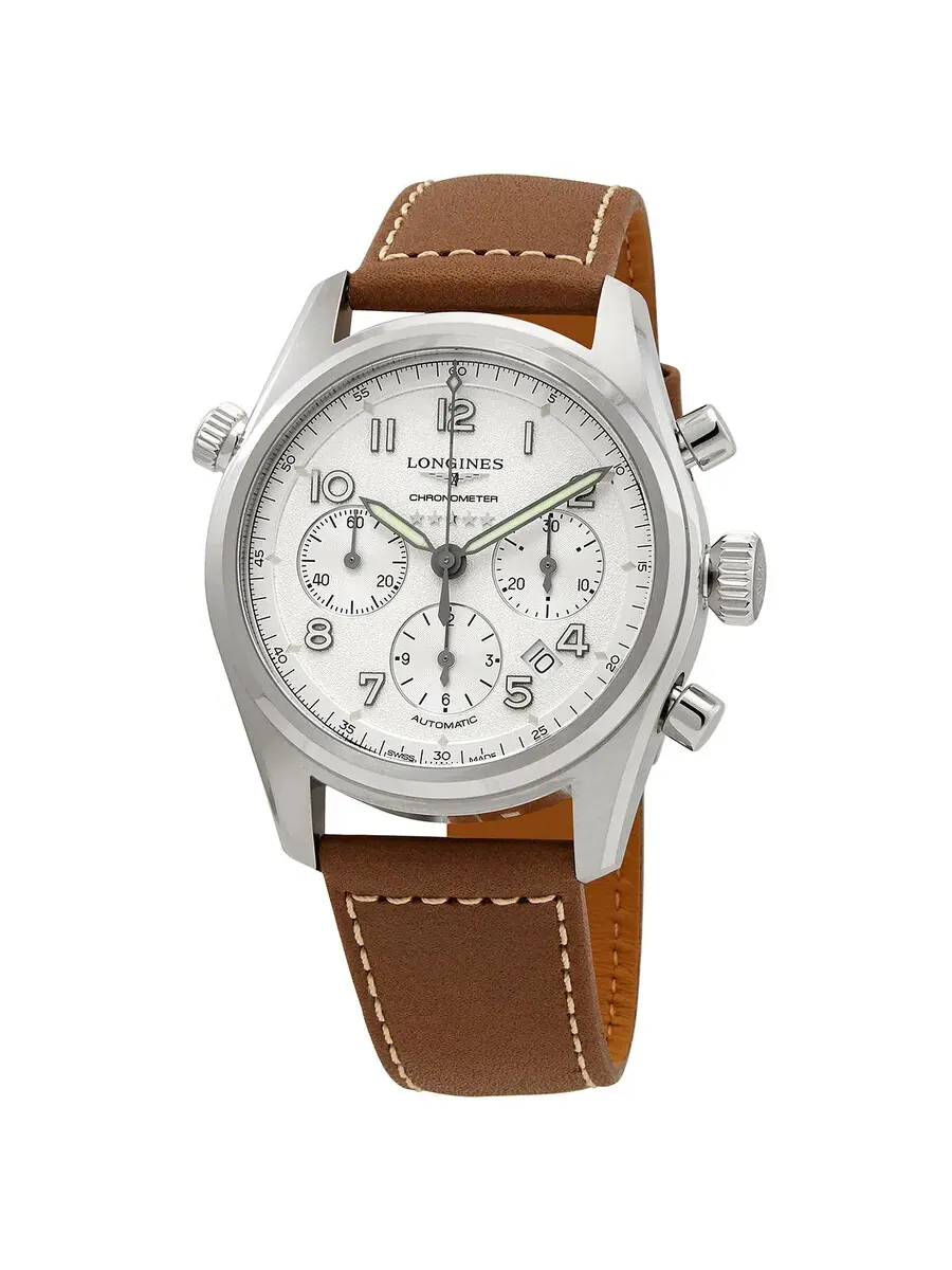 Мужские часы Longines Spirit Chronograph Automatic с серебристым циферблатом L3.820.4.73.2 — изображение 1 из 3