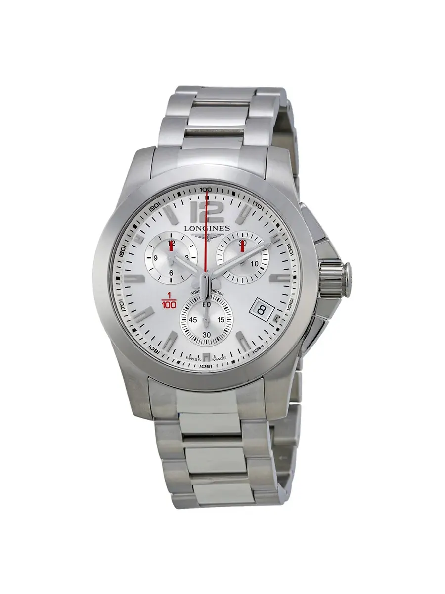 Мужские часы Longines Sport Conquest с серебристым циферблатом L37004766 — изображение 1 из 4, оттенок серебряный