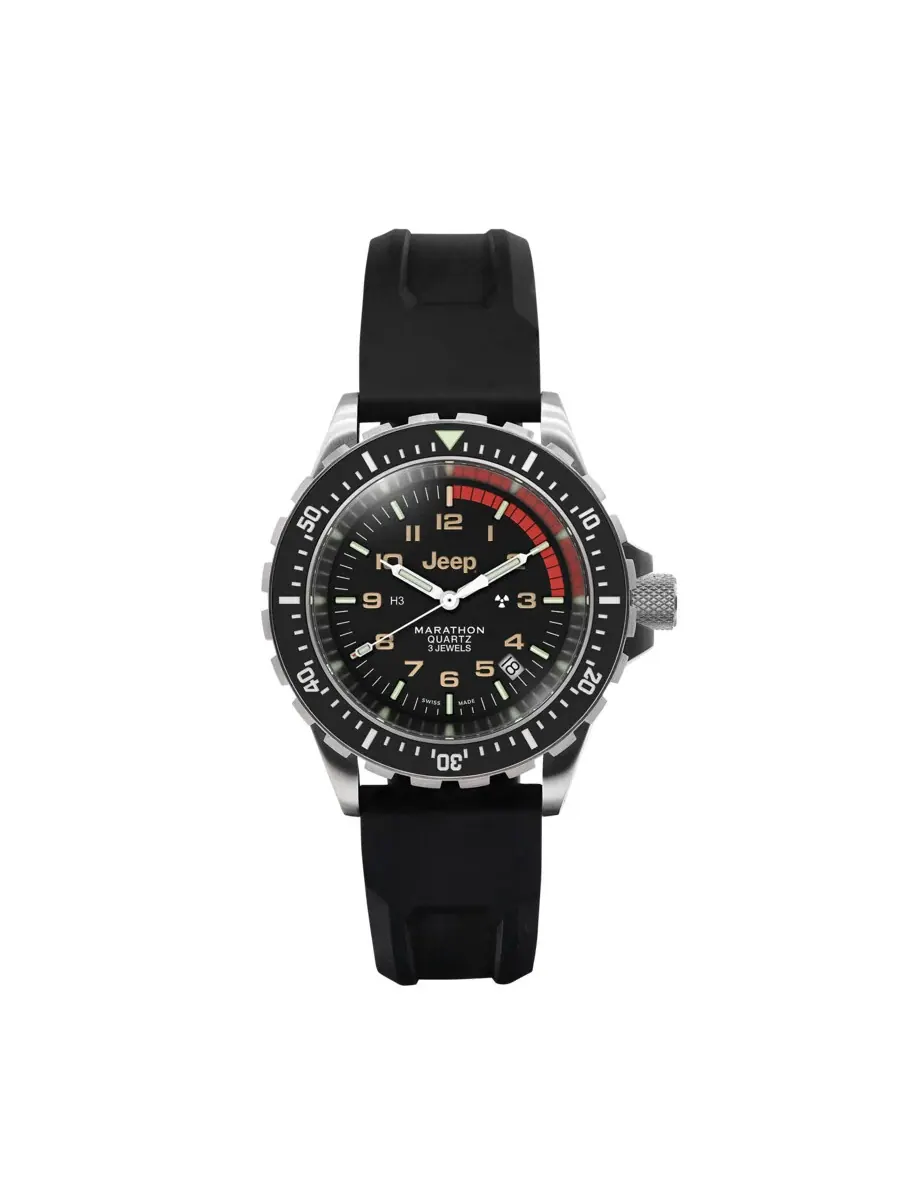 Марафон 41 мм Rubicon Tsar кварцевые черные часы унисекс WW194007SS-4130 Marathon — серебристый
