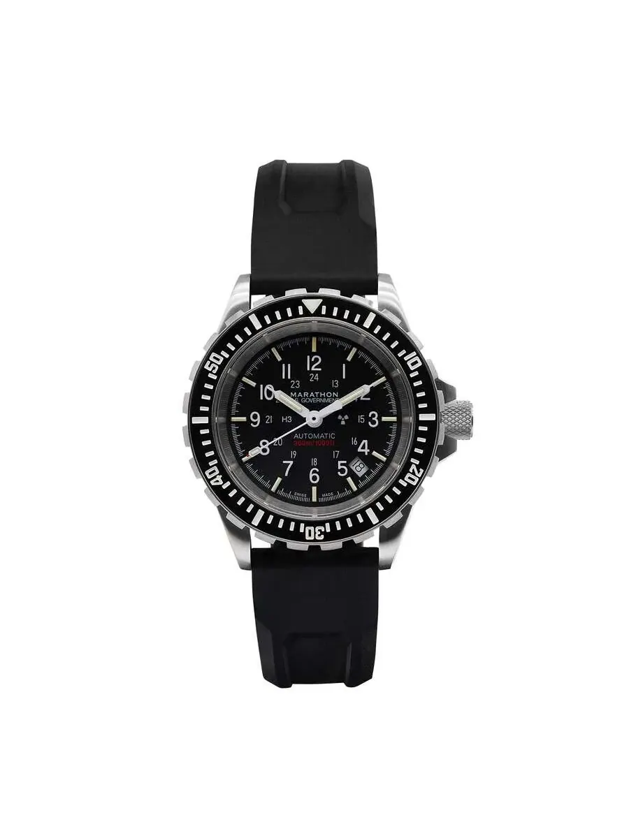 Мужские часы Marathon Gsar Automatic с черным циферблатом WW194006SS-0030 — изображение 1 из 1, оттенок серебряный