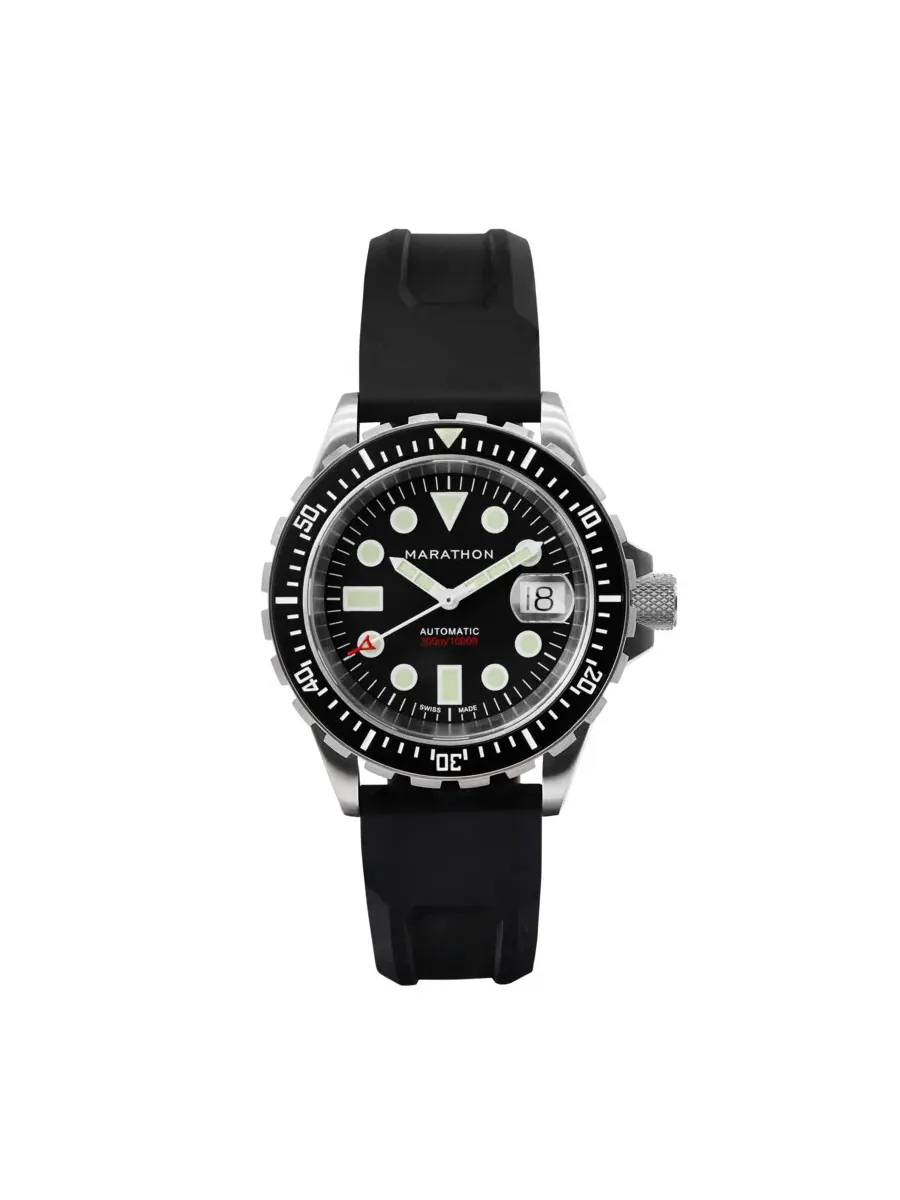 Мужские часы Marathon Osar-D Automatic с черным циферблатом WW194006SS-2030 — изображение 1 из 1, оттенок серебряный