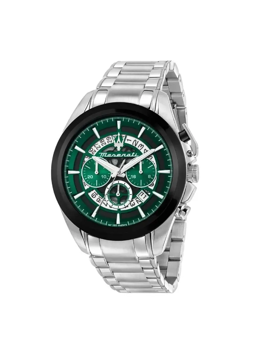 Мужские часы Maserati Traguardo Chronograph Quartz с зеленым циферблатом R8873612060 — изображение 1 из 3, оттенок черный