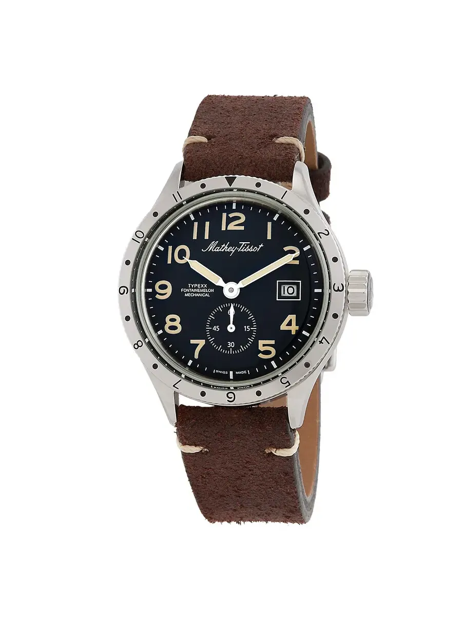Мужские часы Mathey-Tissot Homage Type XX с черным циферблатом TYPEXXME — серебристый