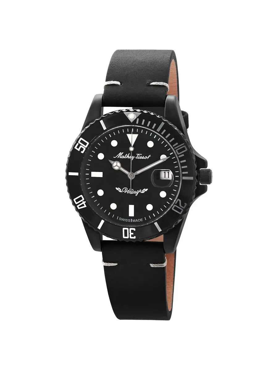 Мужские часы Mathey-Tissot Mathy Vintage Auto Automatic с черным циферблатом H901BZNB — черный