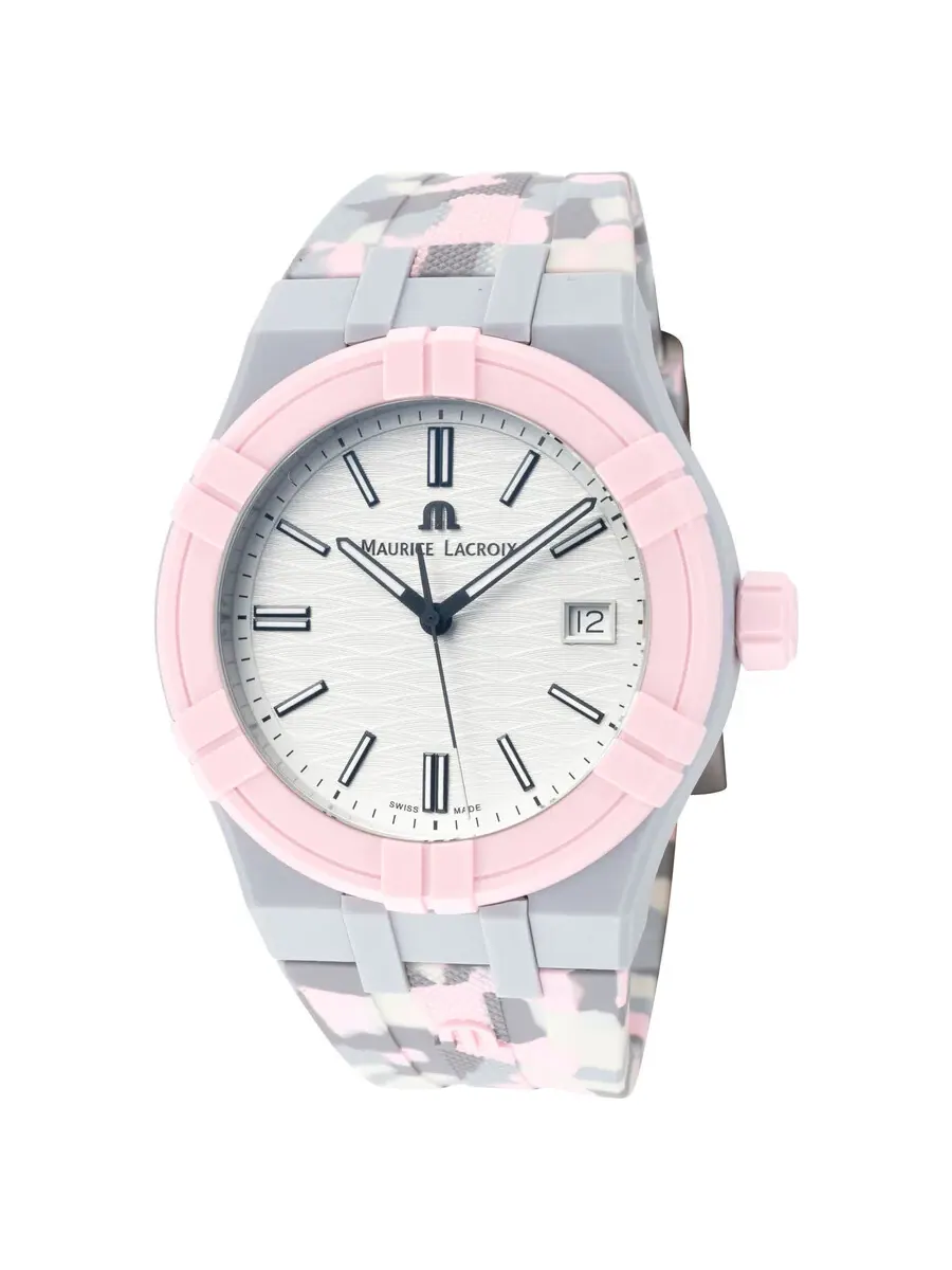 Часы Maurice Lacroix Aikon Tide Camo Quartz с белым циферблатом AI2008-2992Z-000-0 — розовый