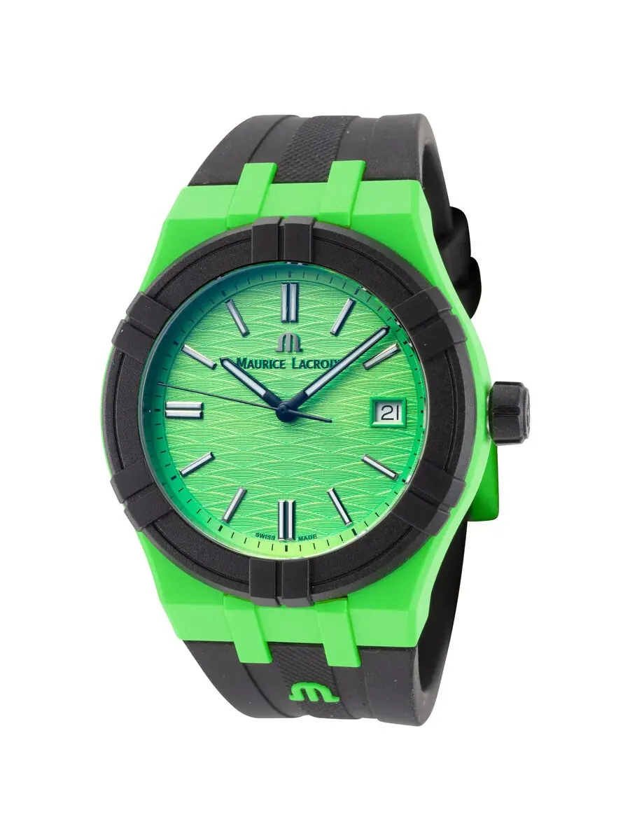 Мужские часы Maurice Lacroix Aikon Tide Quartz с зеленым циферблатом AI2008-70070-300-0 — черный