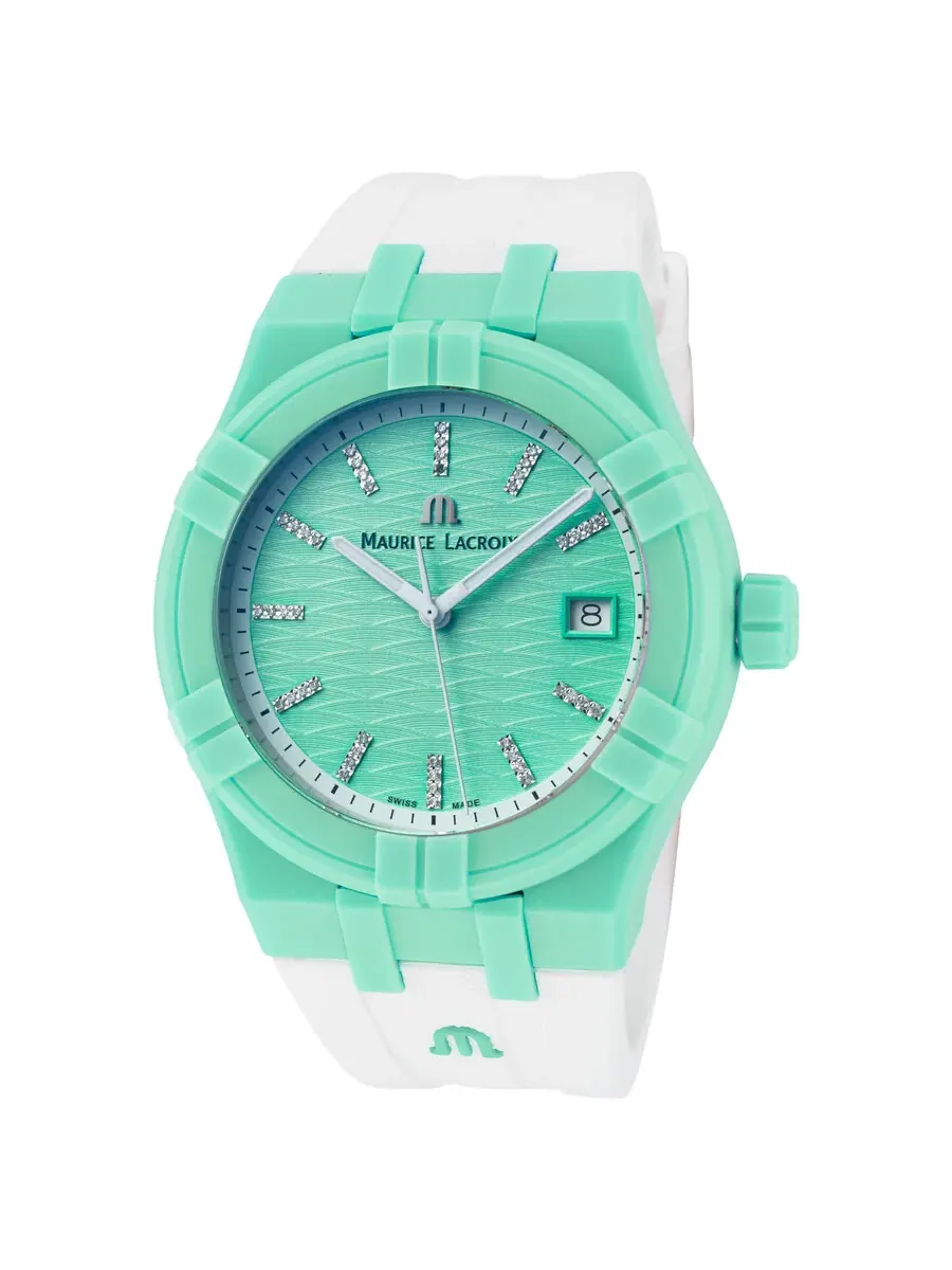 Мужские часы Maurice Lacroix Aikon Tide Quartz с зеленым циферблатом AI2008-CCCC1-3A0-0 — зеленый